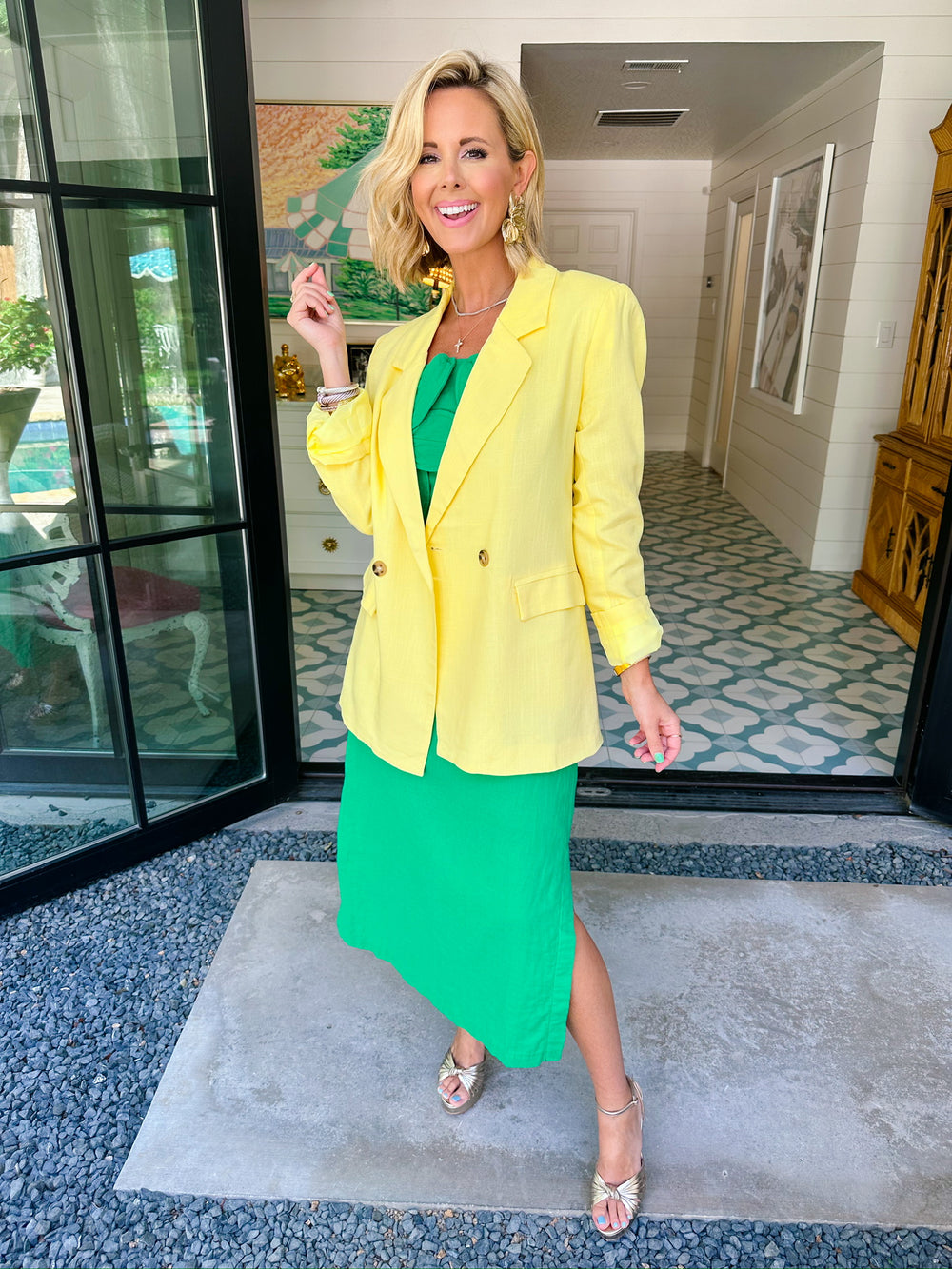LET'S CIRCLE BACK BLAZER - YELLOW