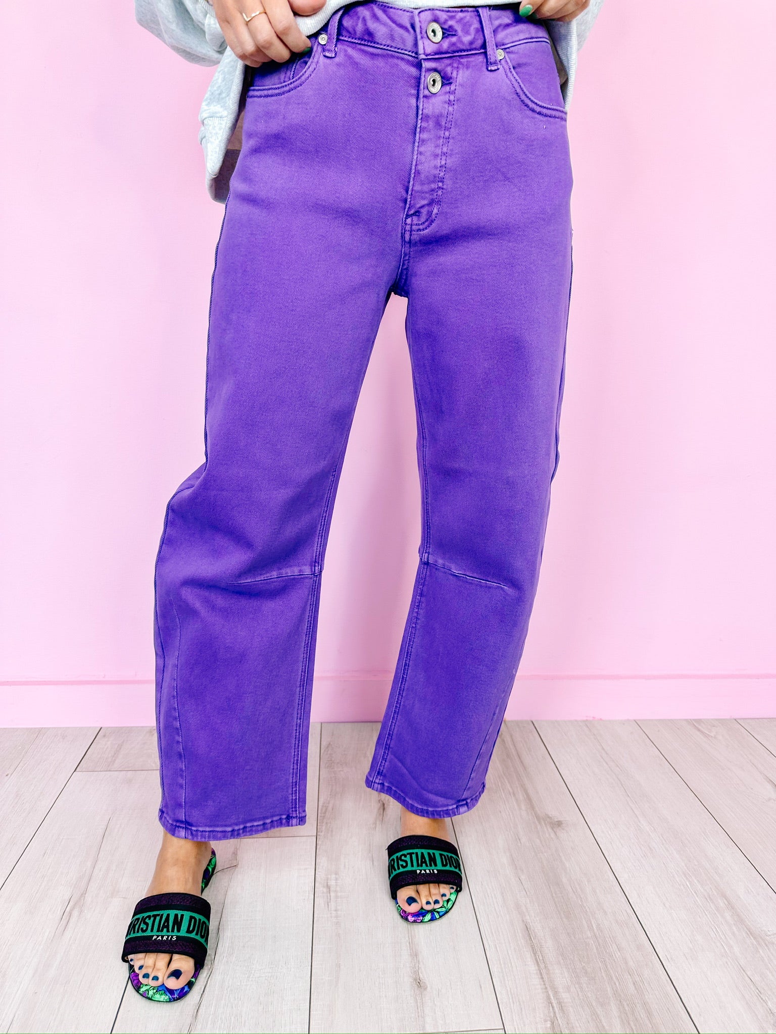 BROOKE BARREL JEANS - PURPLE