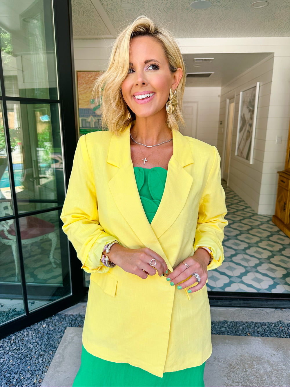LET'S CIRCLE BACK BLAZER - YELLOW
