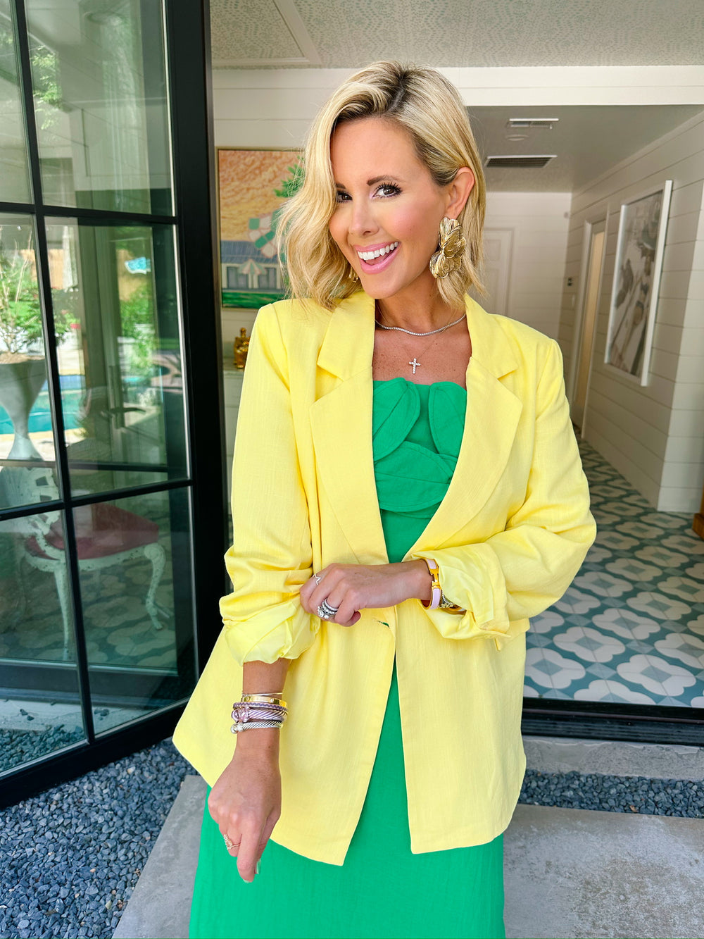 LET'S CIRCLE BACK BLAZER - YELLOW