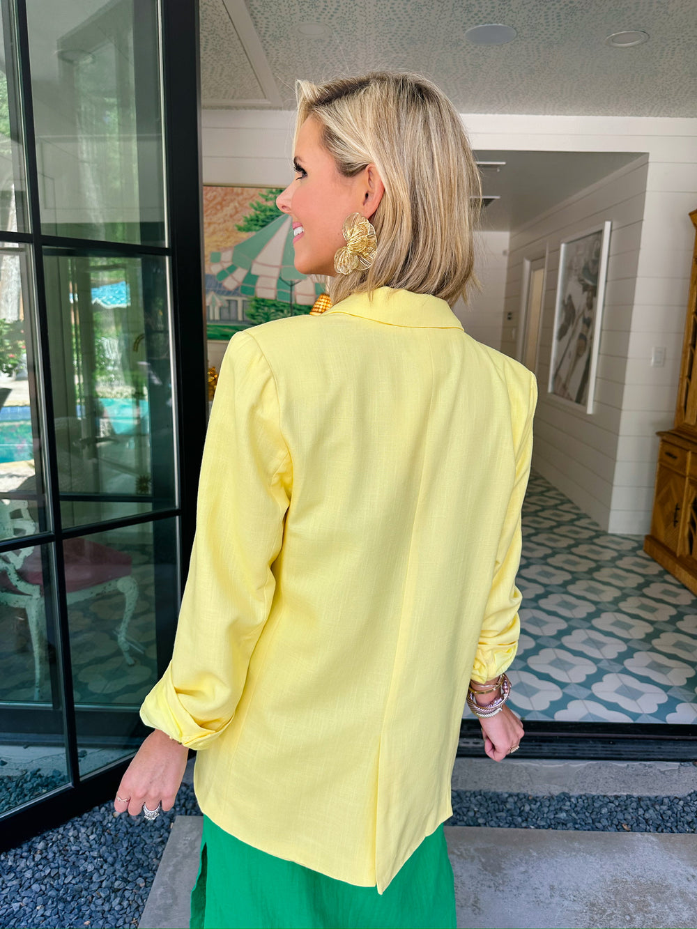 LET'S CIRCLE BACK BLAZER - YELLOW