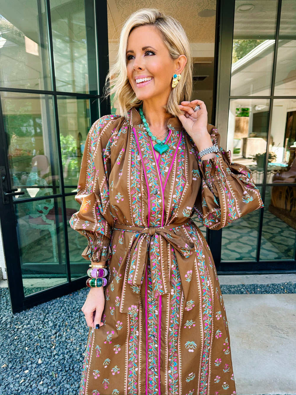 ROXIE LUCITE HEART NECKLACE - TURQUOISE