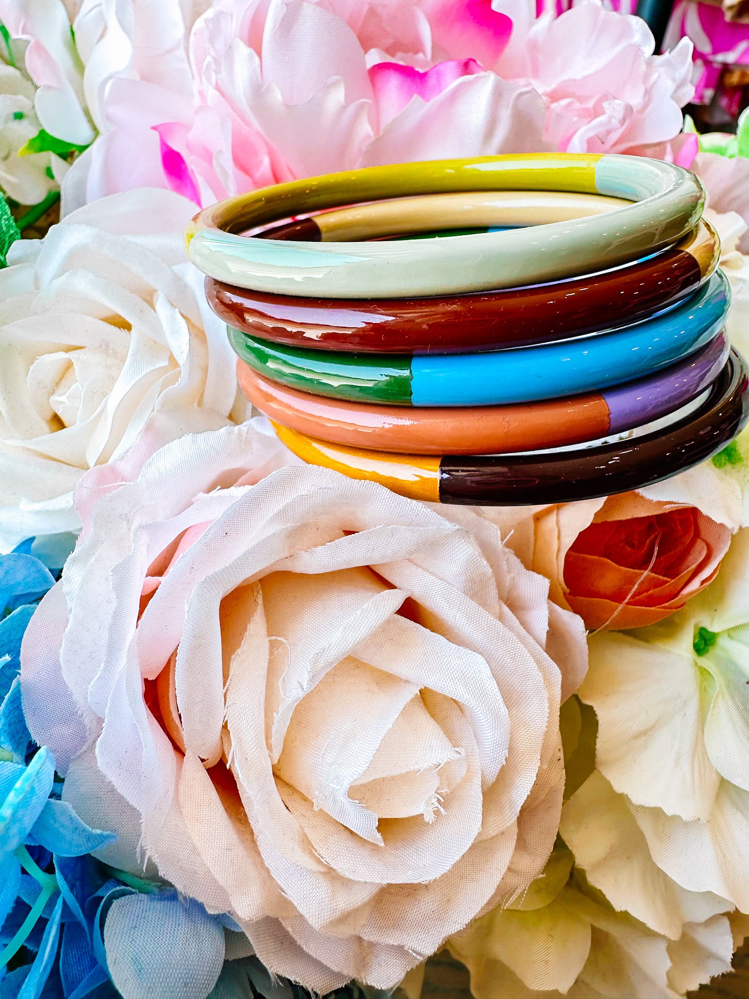 COLORBLOCK BANGLE SET - NEUTRAL