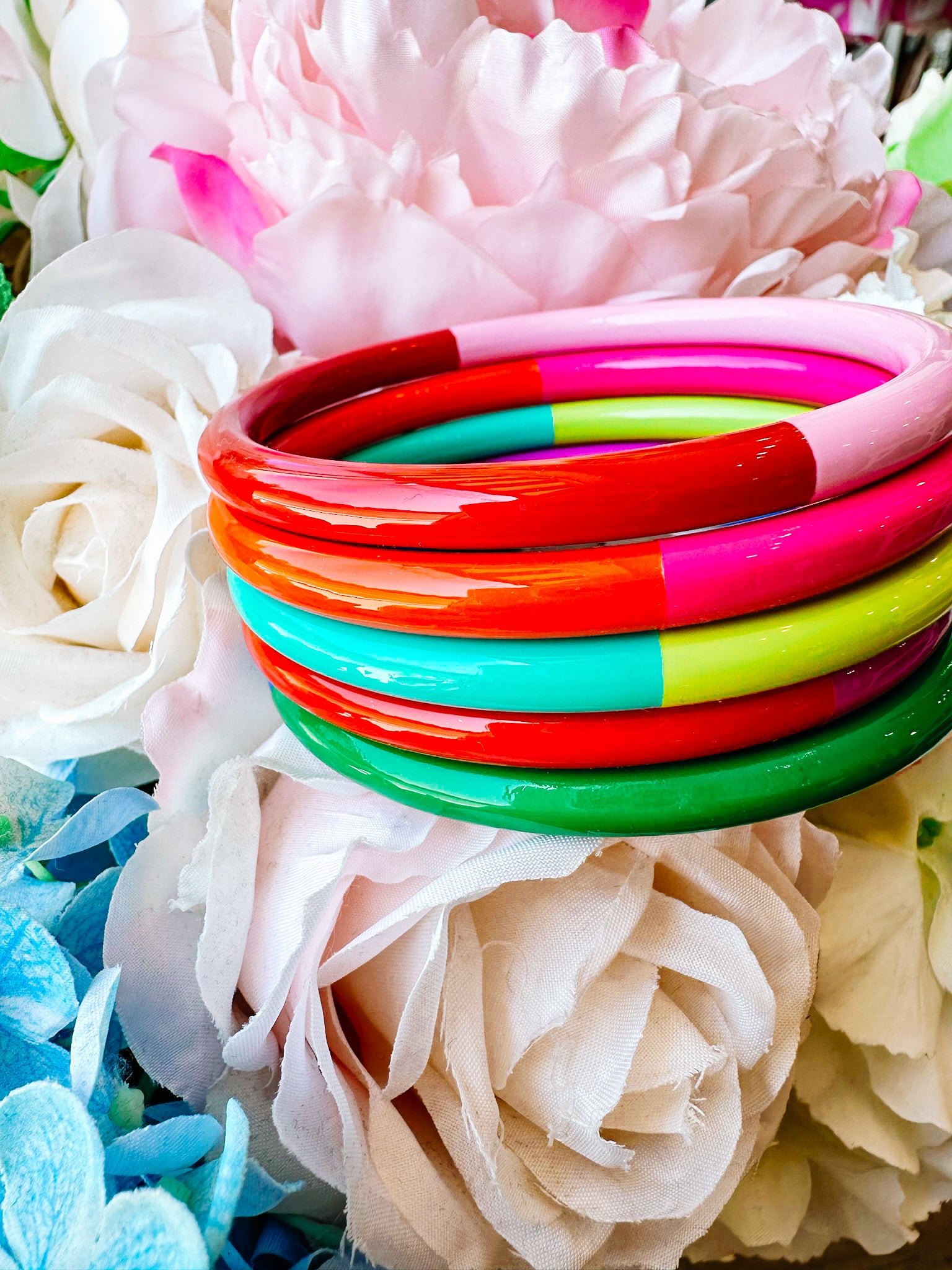 COLORBLOCK BANGLE SET - RAINBOW