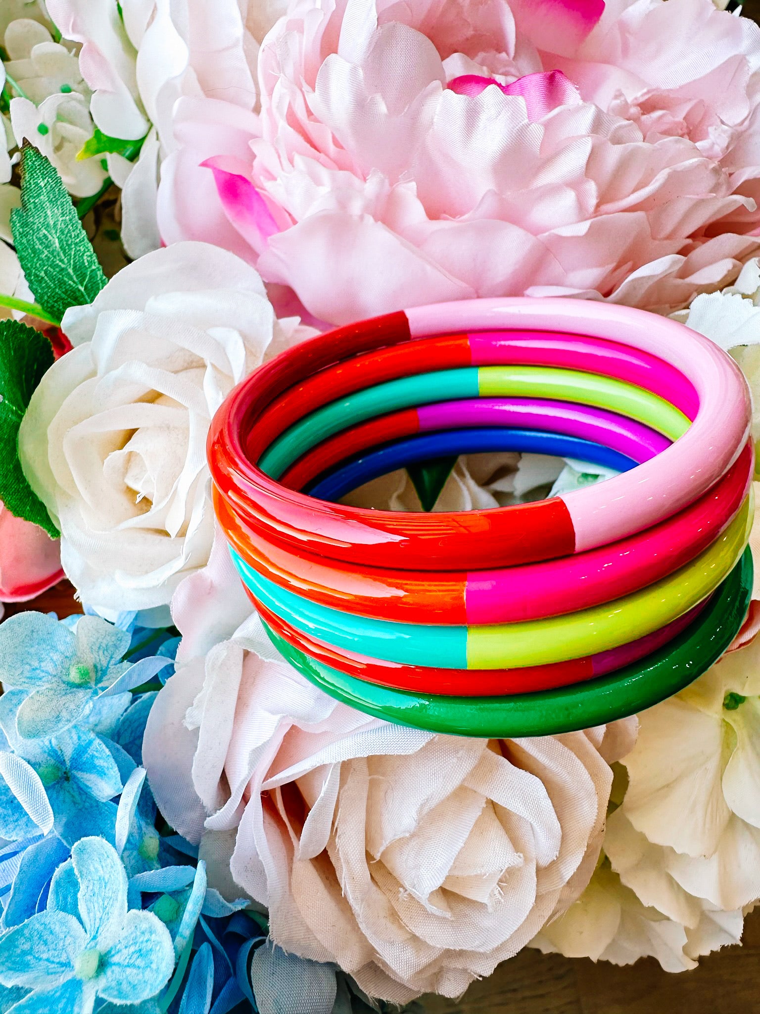 COLORBLOCK BANGLE SET - RAINBOW