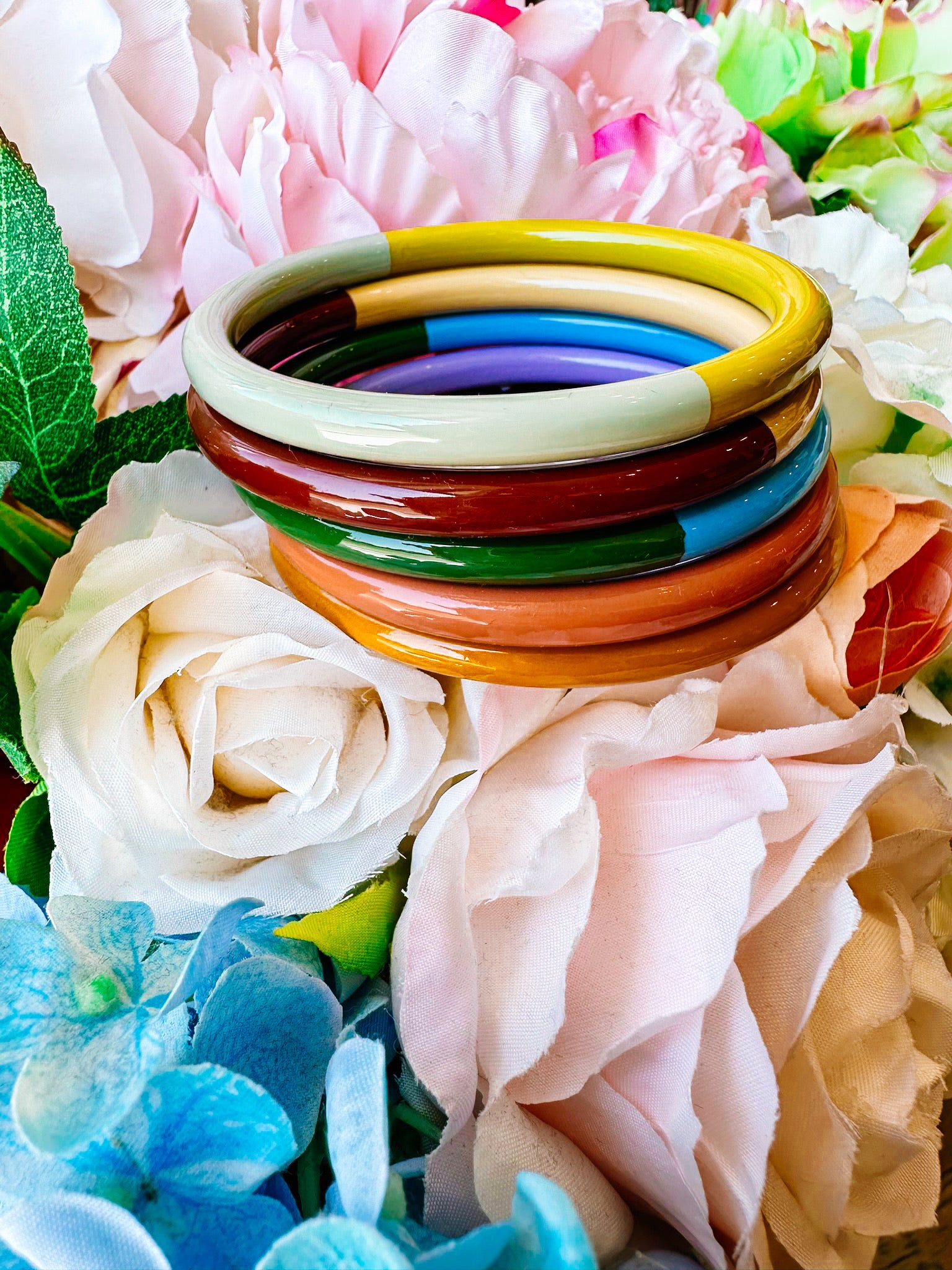 COLORBLOCK BANGLE SET - NEUTRAL