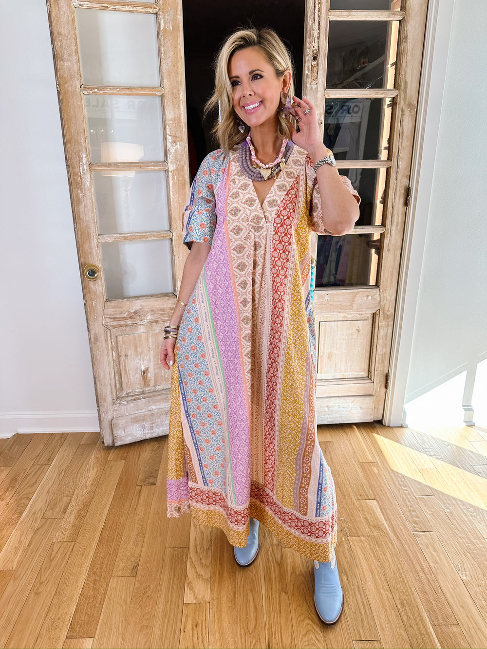 MEET ME IN THE MEADOW FLORAL MIDI DRESS