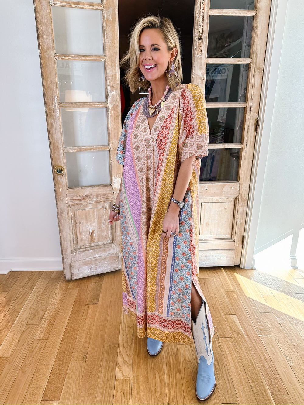 MEET ME IN THE MEADOW FLORAL MIDI DRESS