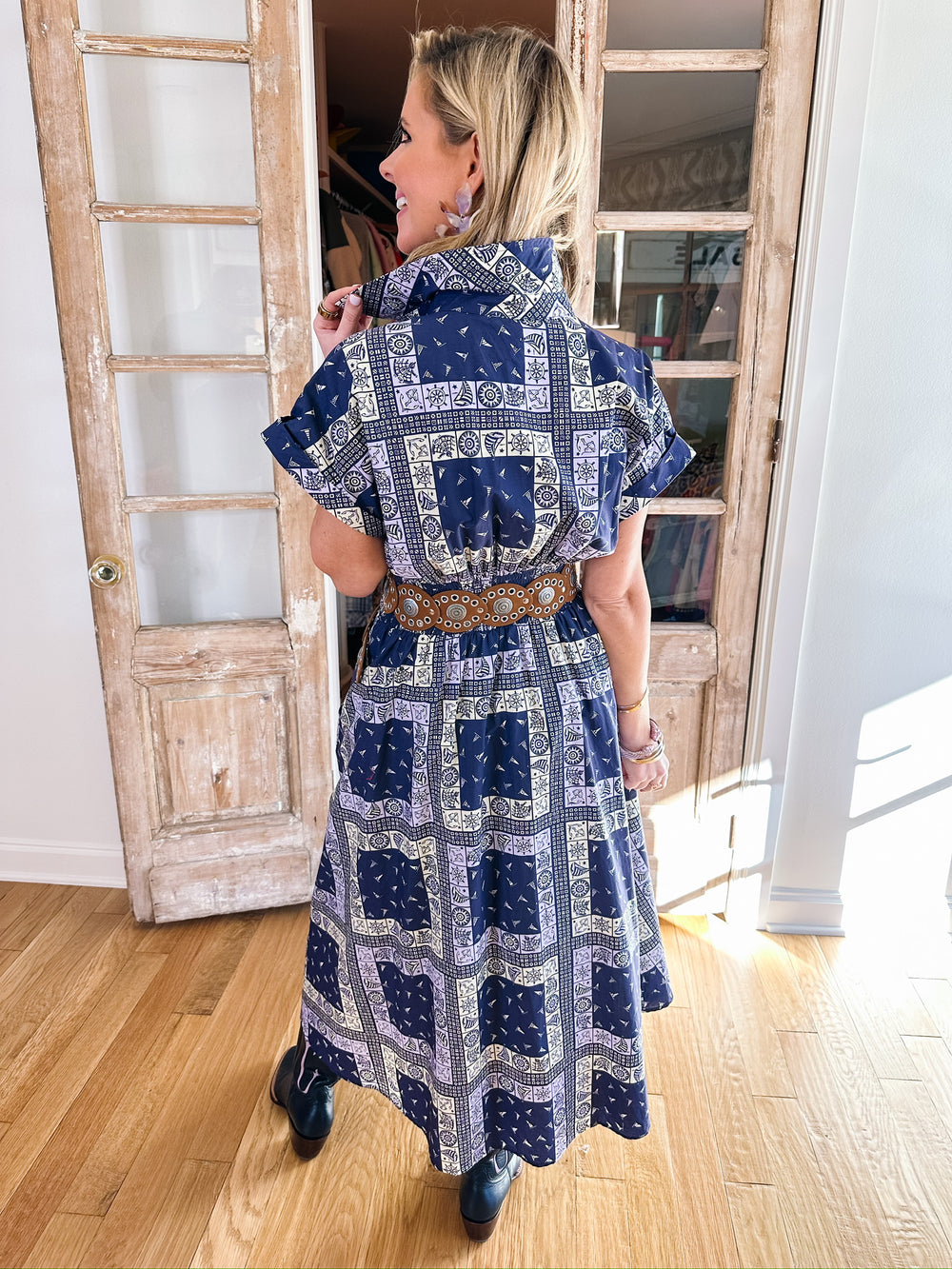 THE MONTAUK MIDI DRESS - NAVY