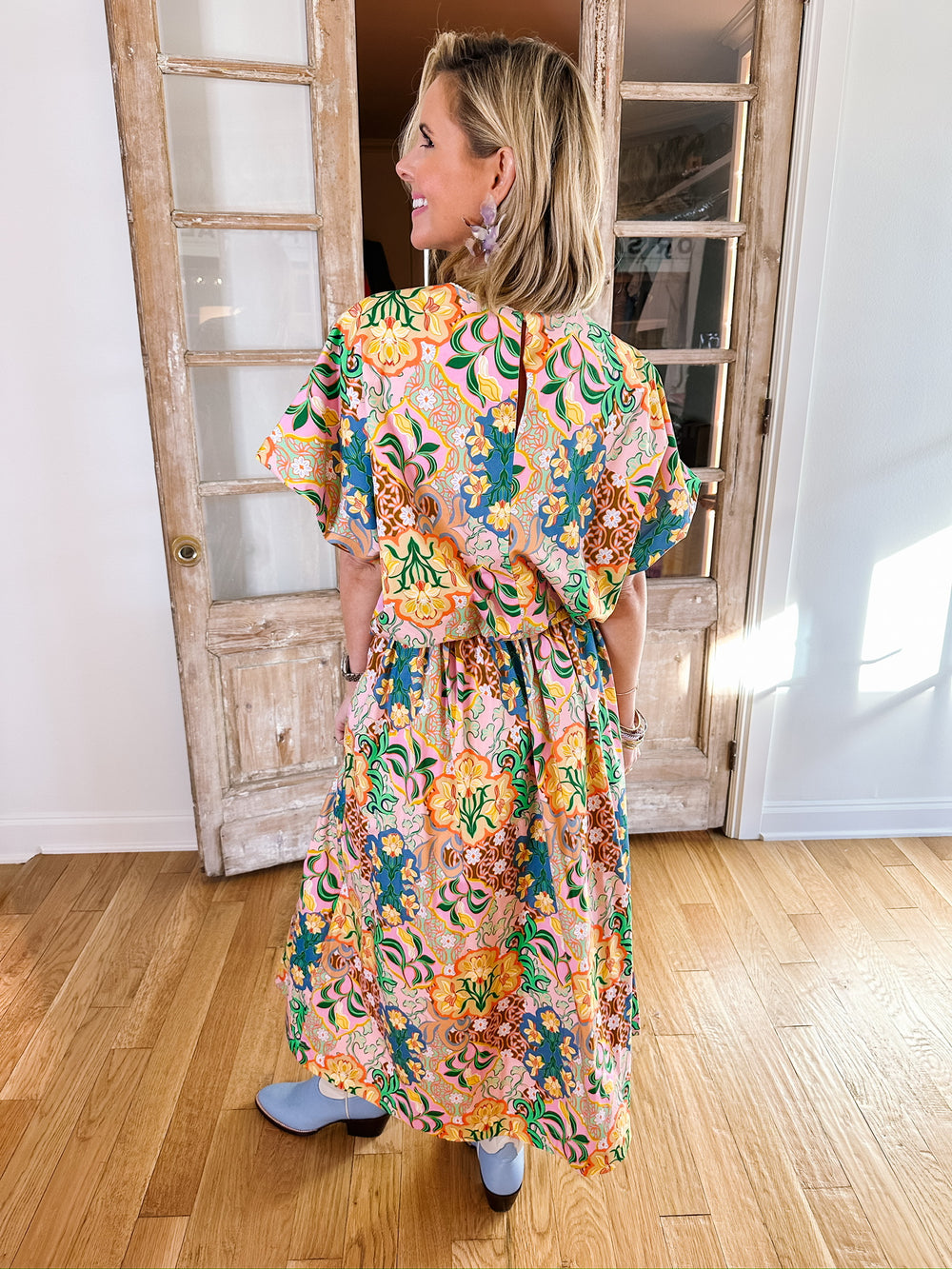 THIS FLORAL OF MINE PATTERN PLAY MIDI SKIRT SET