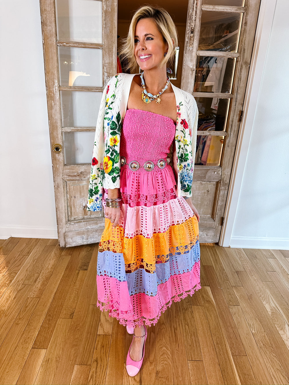 WALTZ IN WILDFLOWERS CARDIGAN - WHITE