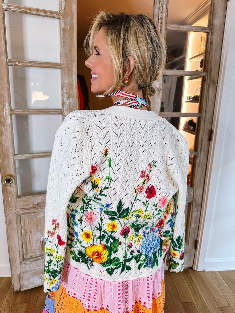 WALTZ IN WILDFLOWERS CARDIGAN - WHITE
