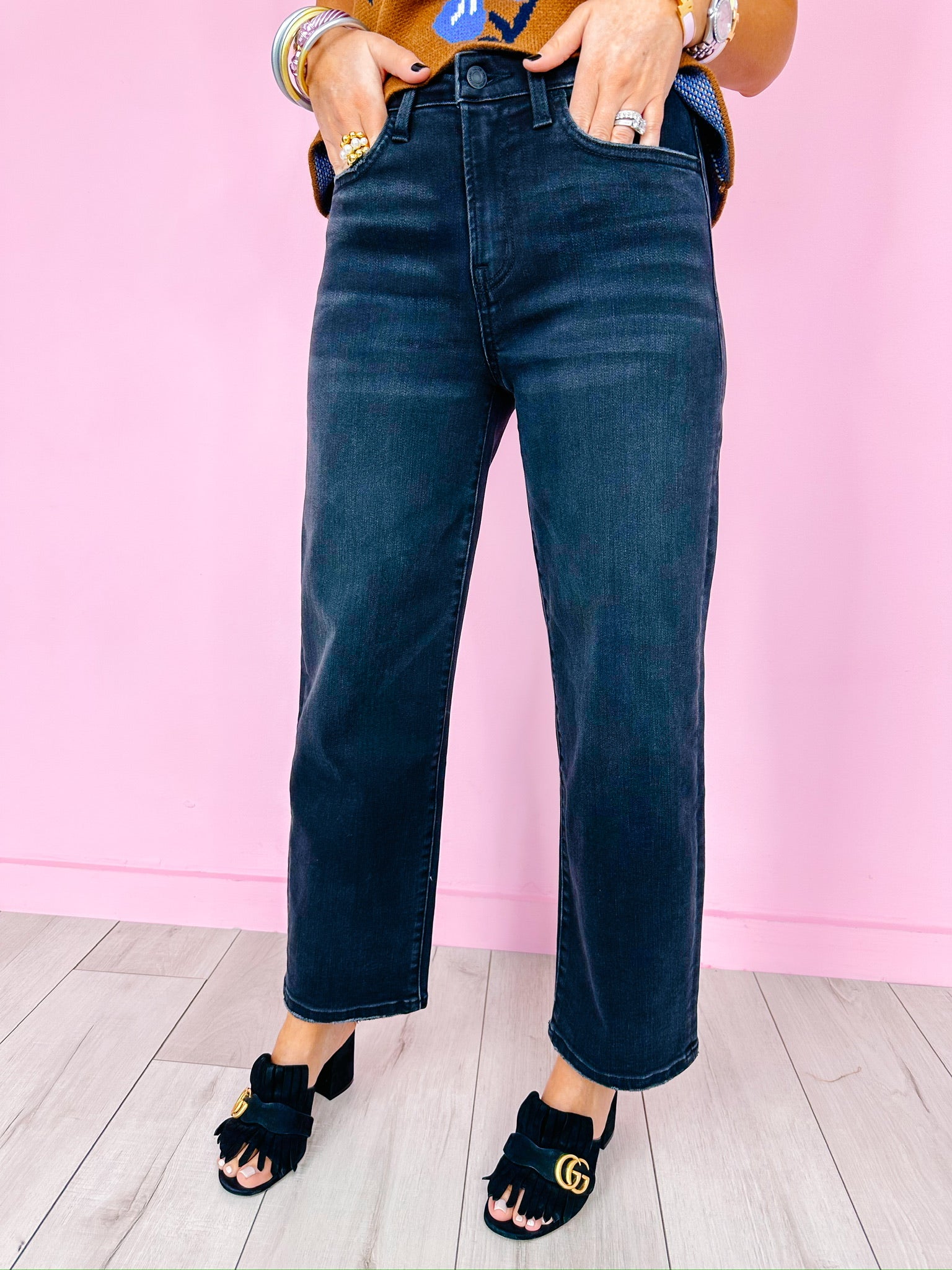 KATE HIGH RISE BARREL JEANS - WASHED BLACK