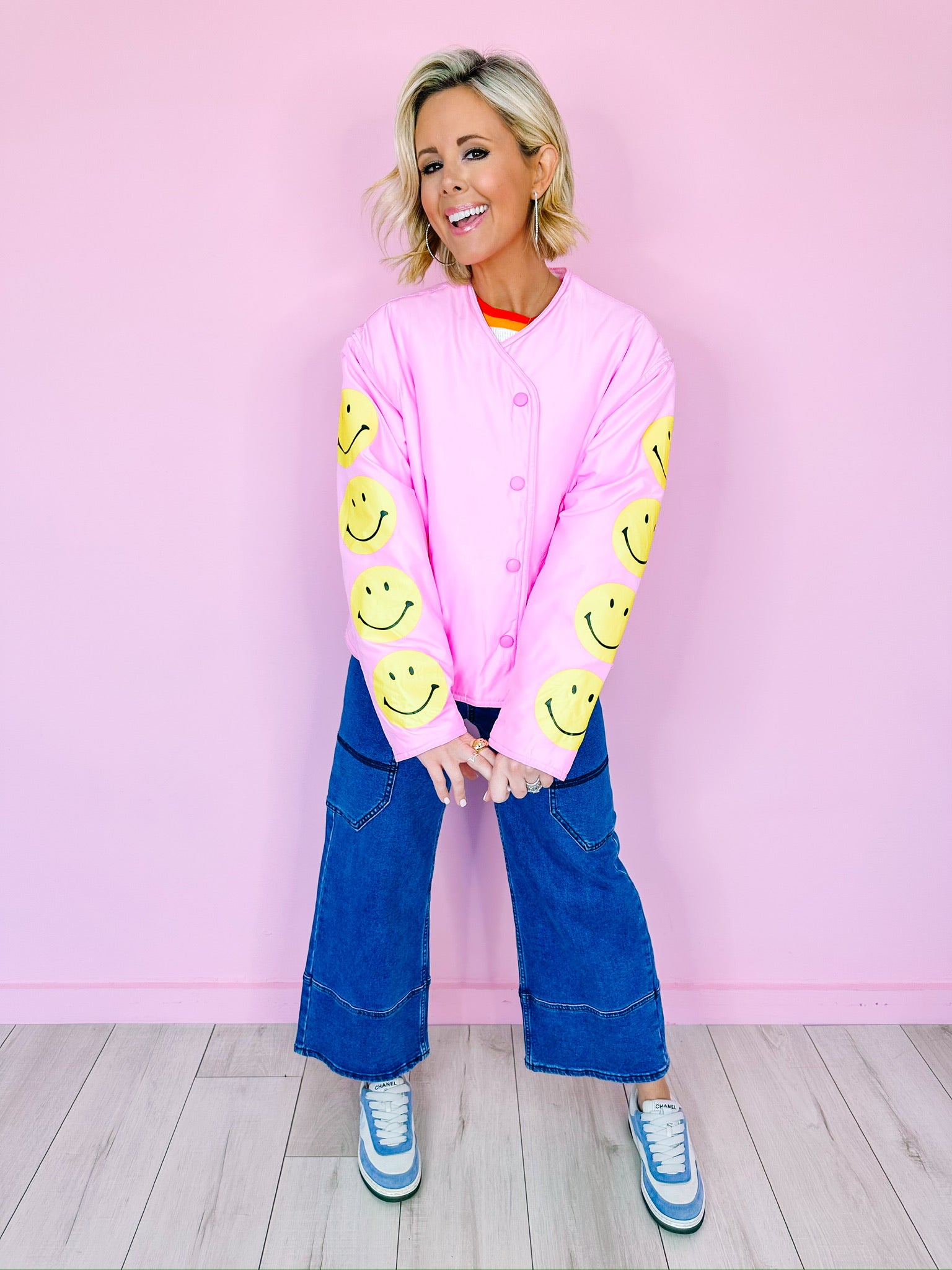 MISS SMILEY SLEEVE JACKET - PINK