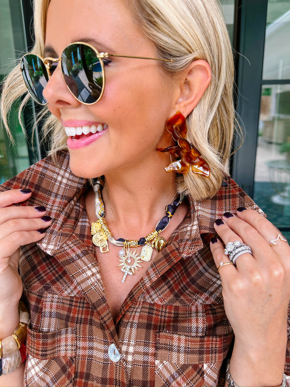 MISTY MULTI CHARM SCARF NECKLACE