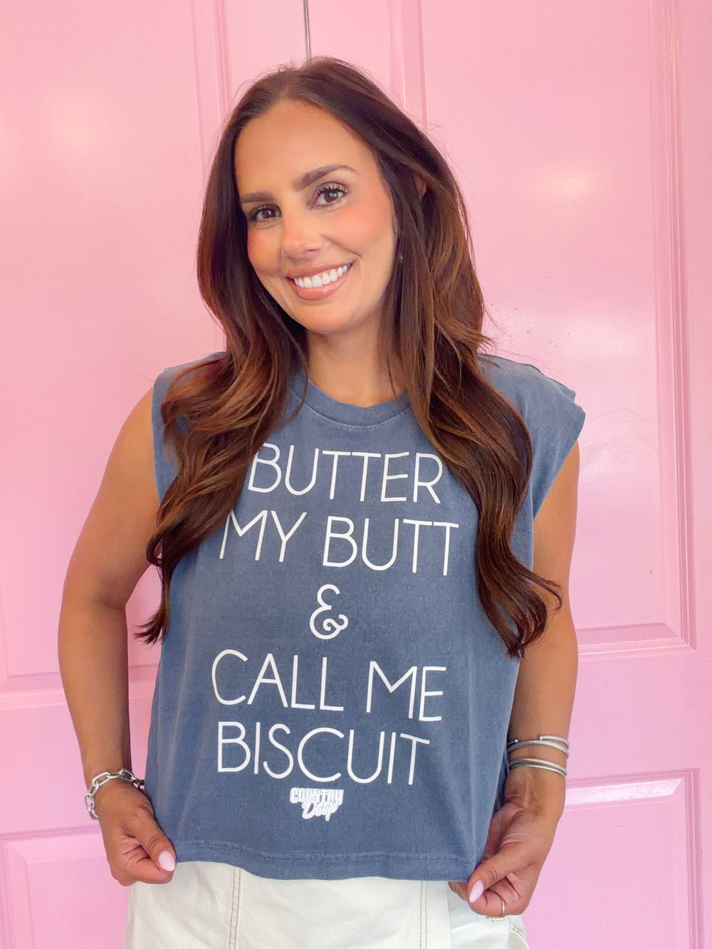 BUTTER BUTT MUSCLE TEE - FADED NAVY