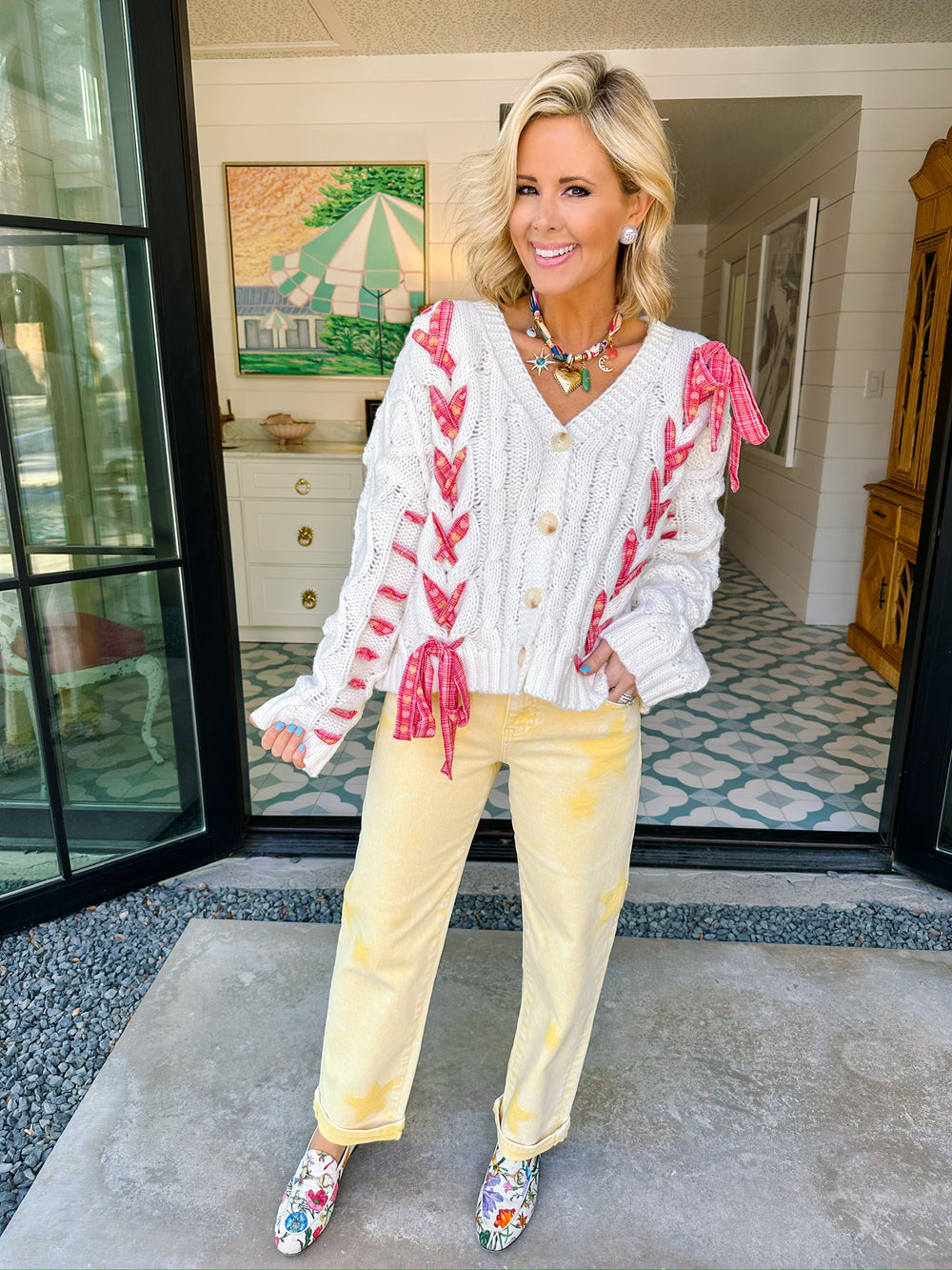 BRIGHT AS A STAR BOYFRIEND JEANS - YELLOW