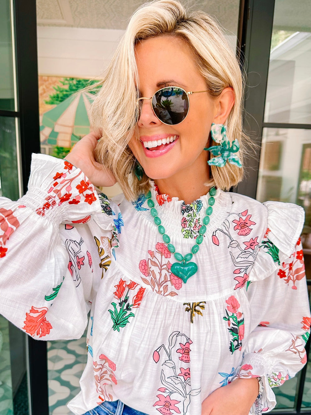 FLORA EARRINGS - ALPINE GREEN