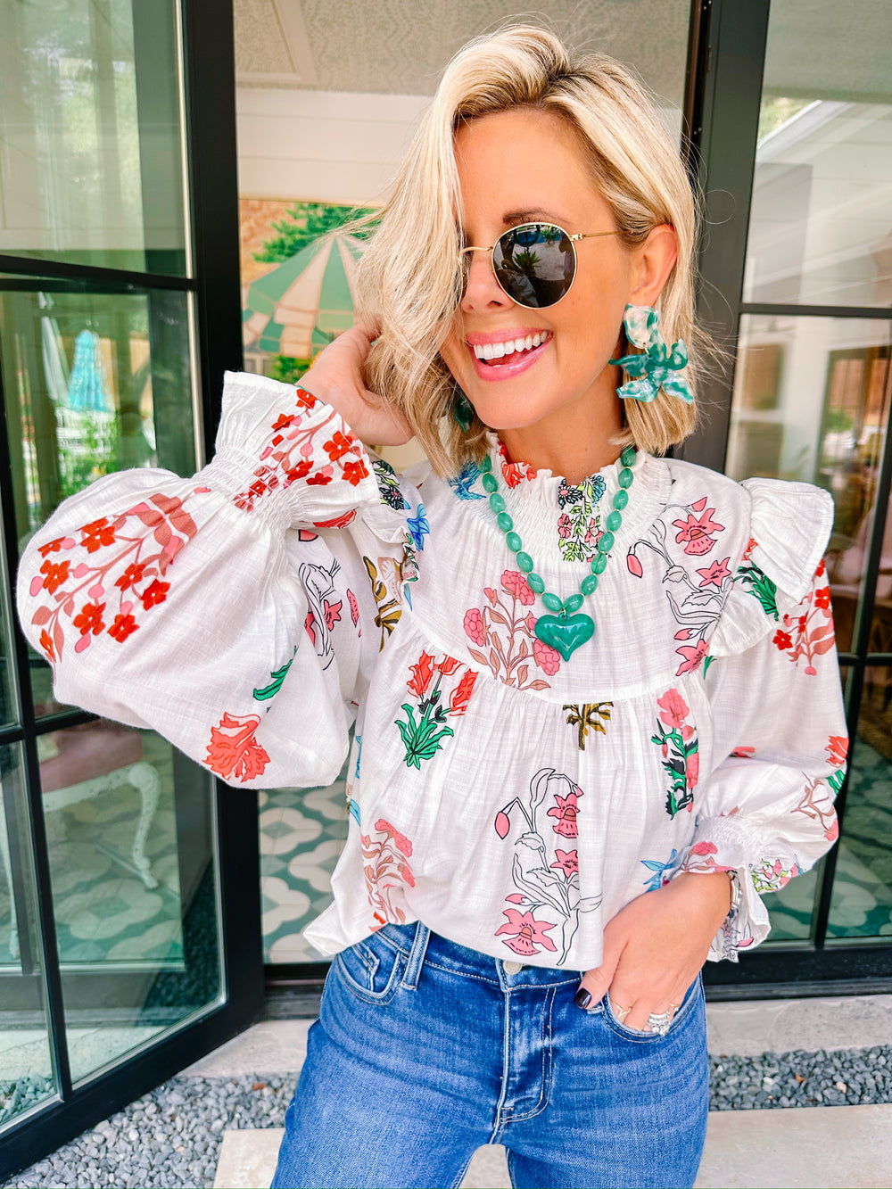 FLORA EARRINGS - ALPINE GREEN