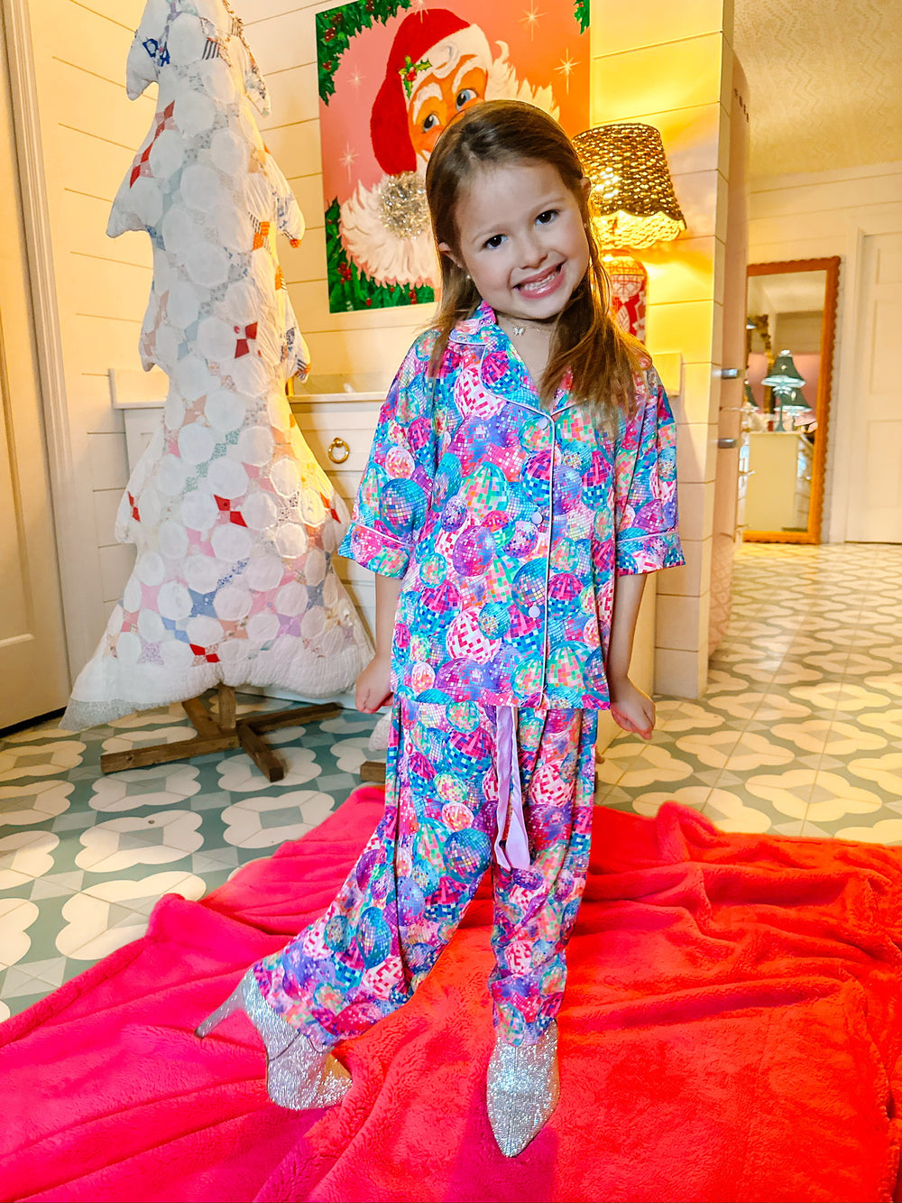 KIDS DISCO QUEEN SHORT SLEEVE PANT SET