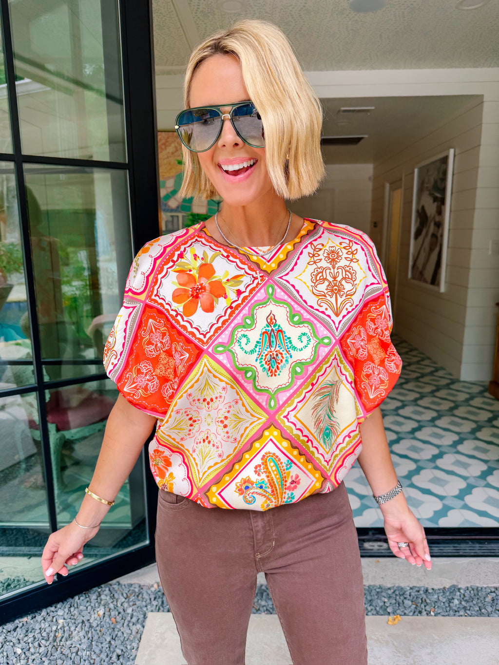 THE BEAUTY BETWEEN FLORAL TILES TOP