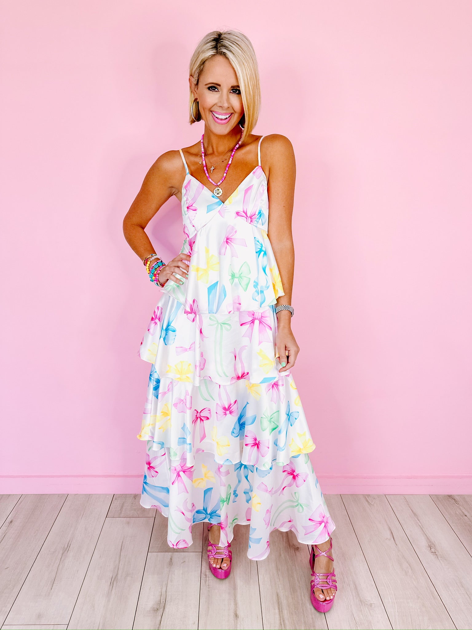 FANCY GIRL BOW MAXI DRESS