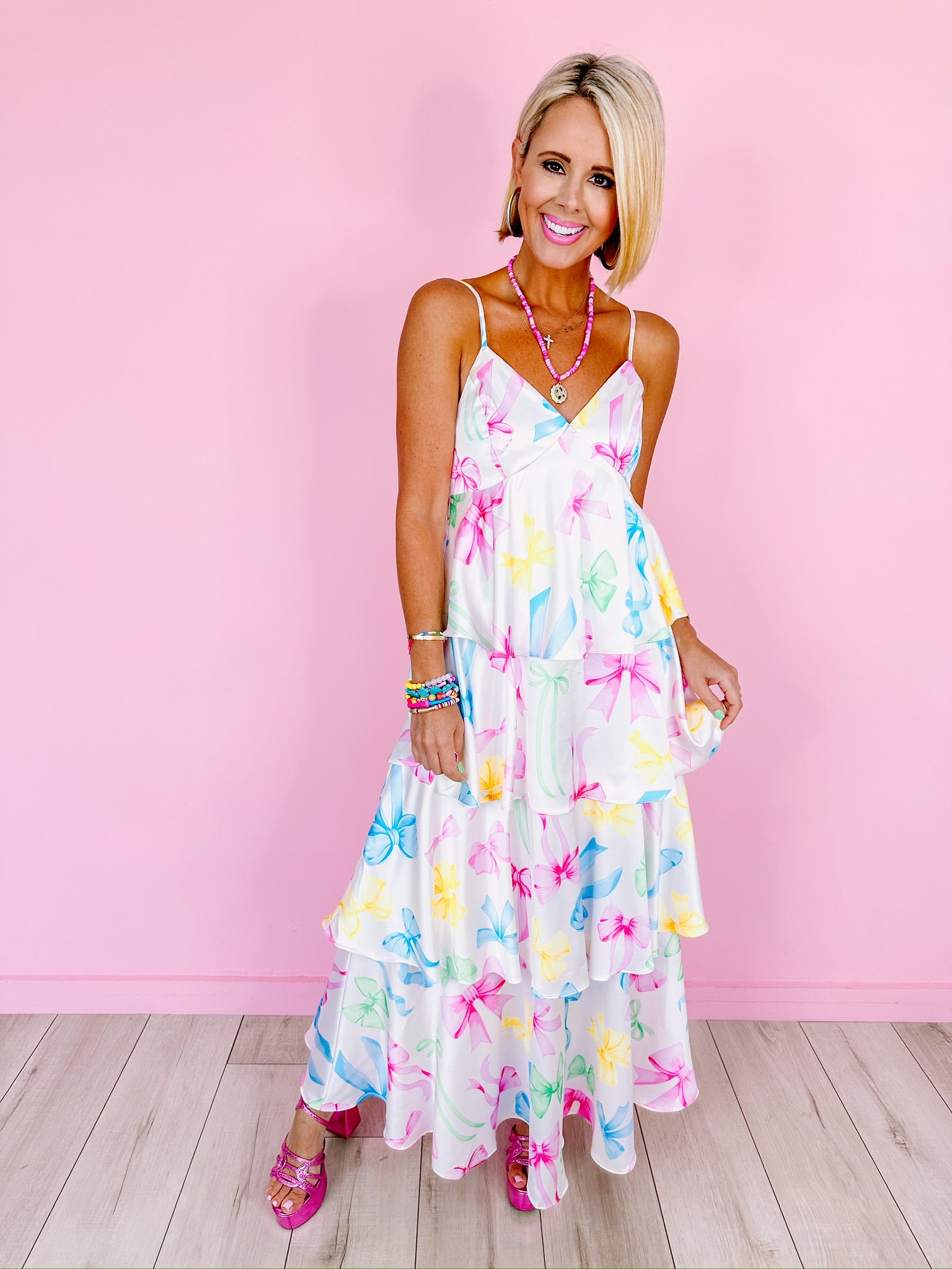 FANCY GIRL BOW MAXI DRESS