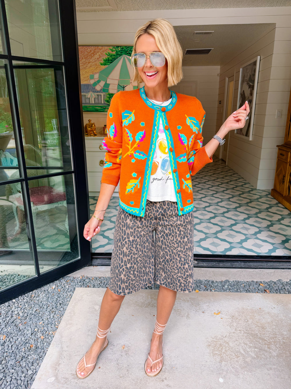 FOLIAGE IN FULL COLOR CARDIGAN