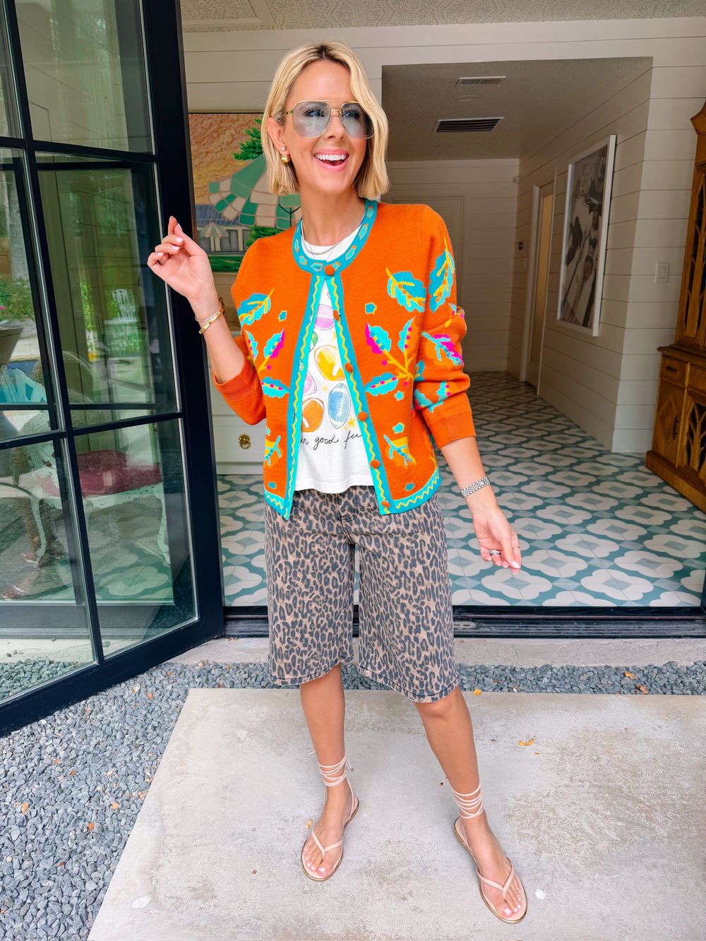 FOLIAGE IN FULL COLOR CARDIGAN