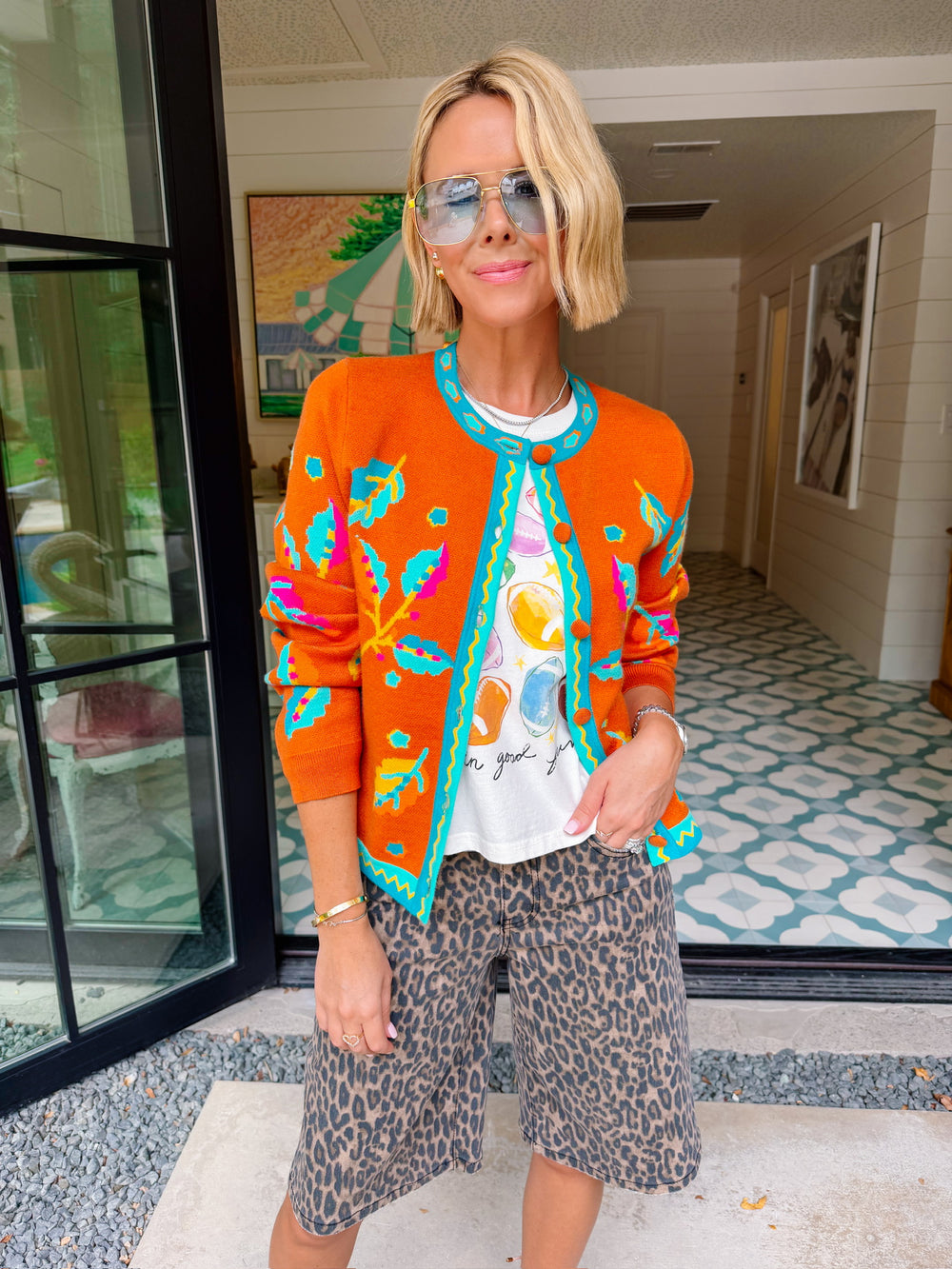 FOLIAGE IN FULL COLOR CARDIGAN