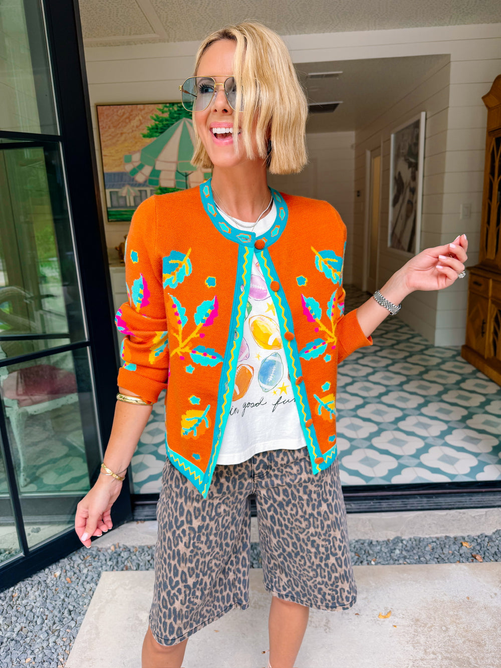 FOLIAGE IN FULL COLOR CARDIGAN