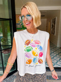 IN GOOD FUN FOOTBALLS MUSLCE TEE - IVORY
