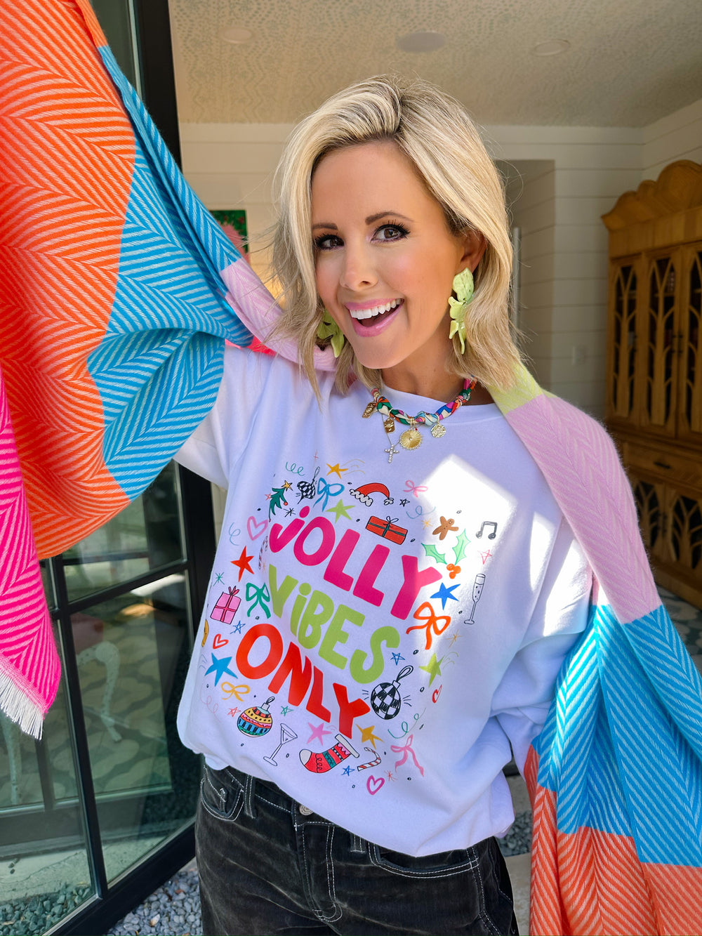 JOLLY VIBES ONLY SWEATSHIRT - WHITE