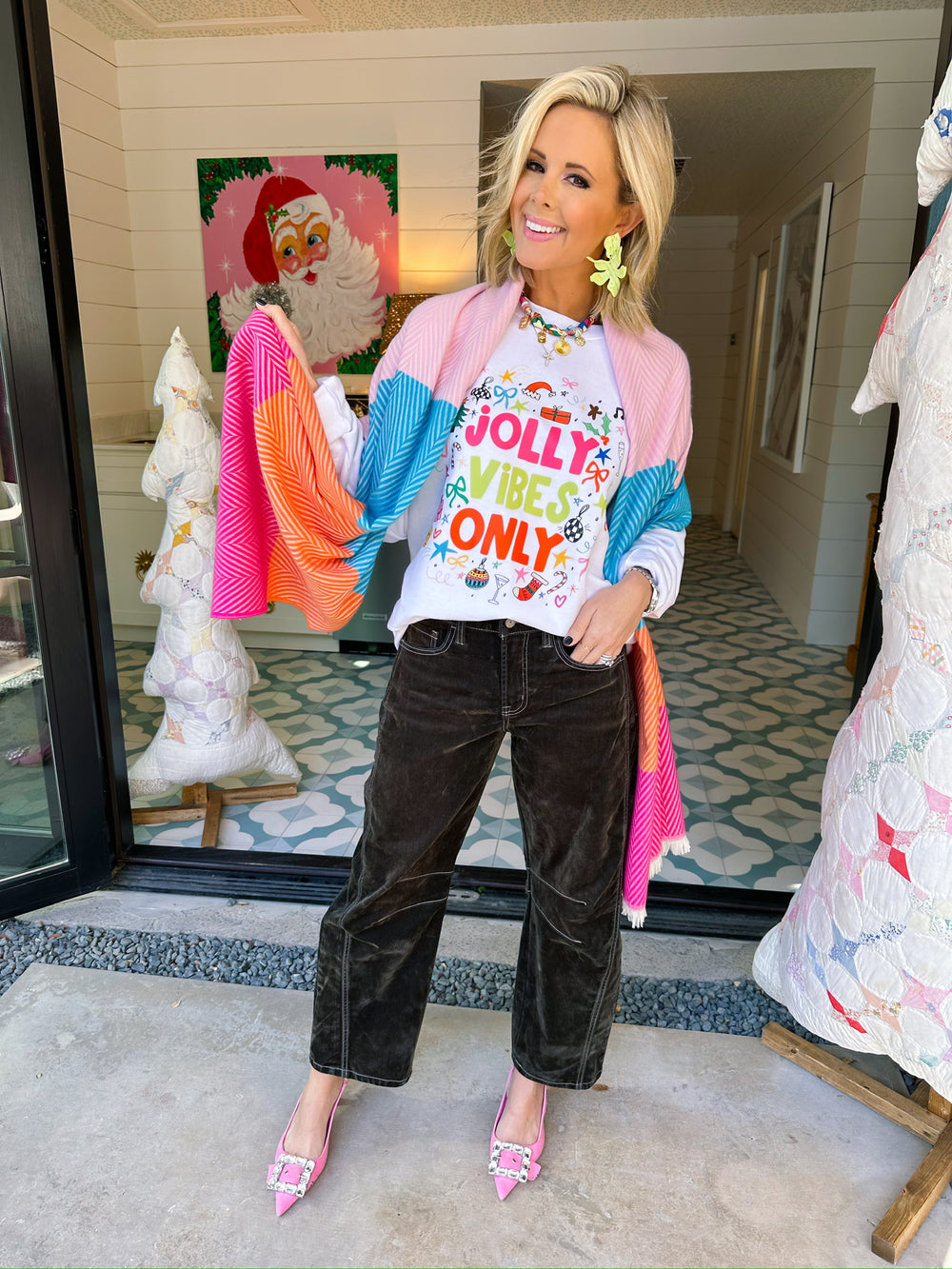 JOLLY VIBES ONLY SWEATSHIRT - WHITE