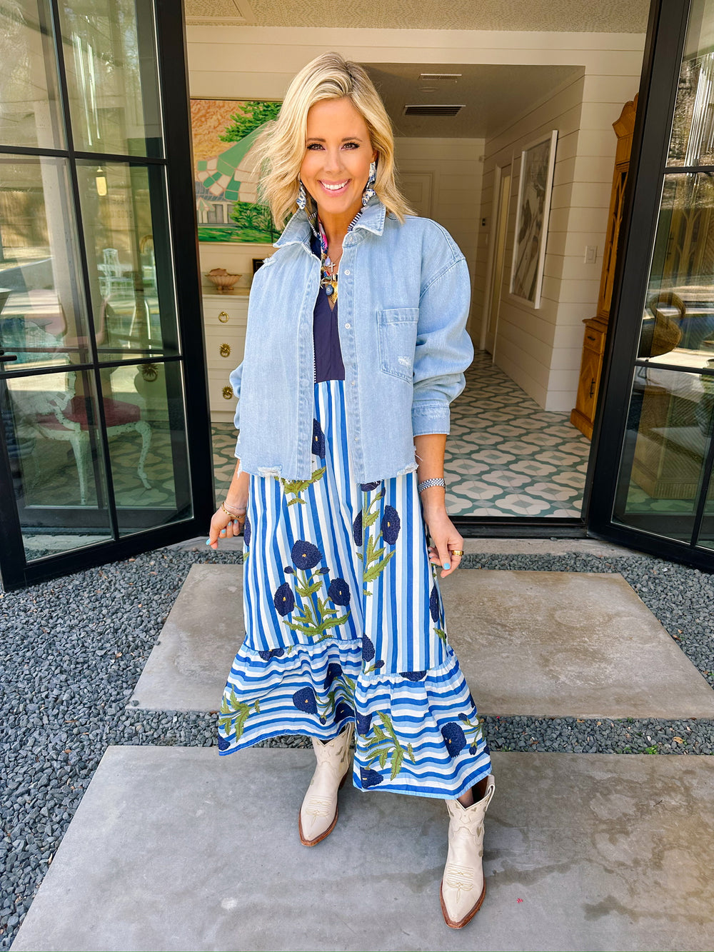 CAROLINE CROP DENIM SHIRT