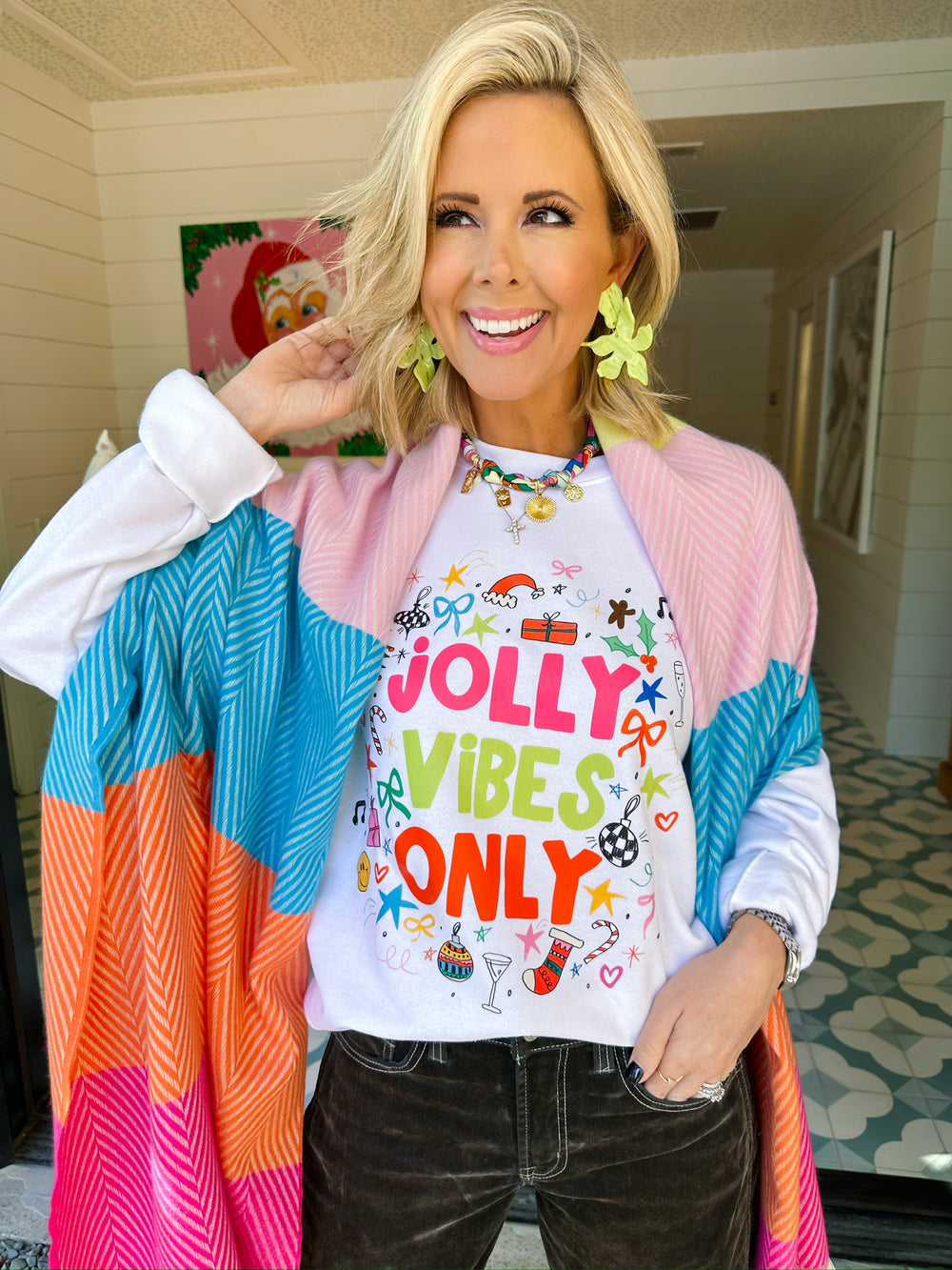 JOLLY VIBES ONLY SWEATSHIRT - WHITE