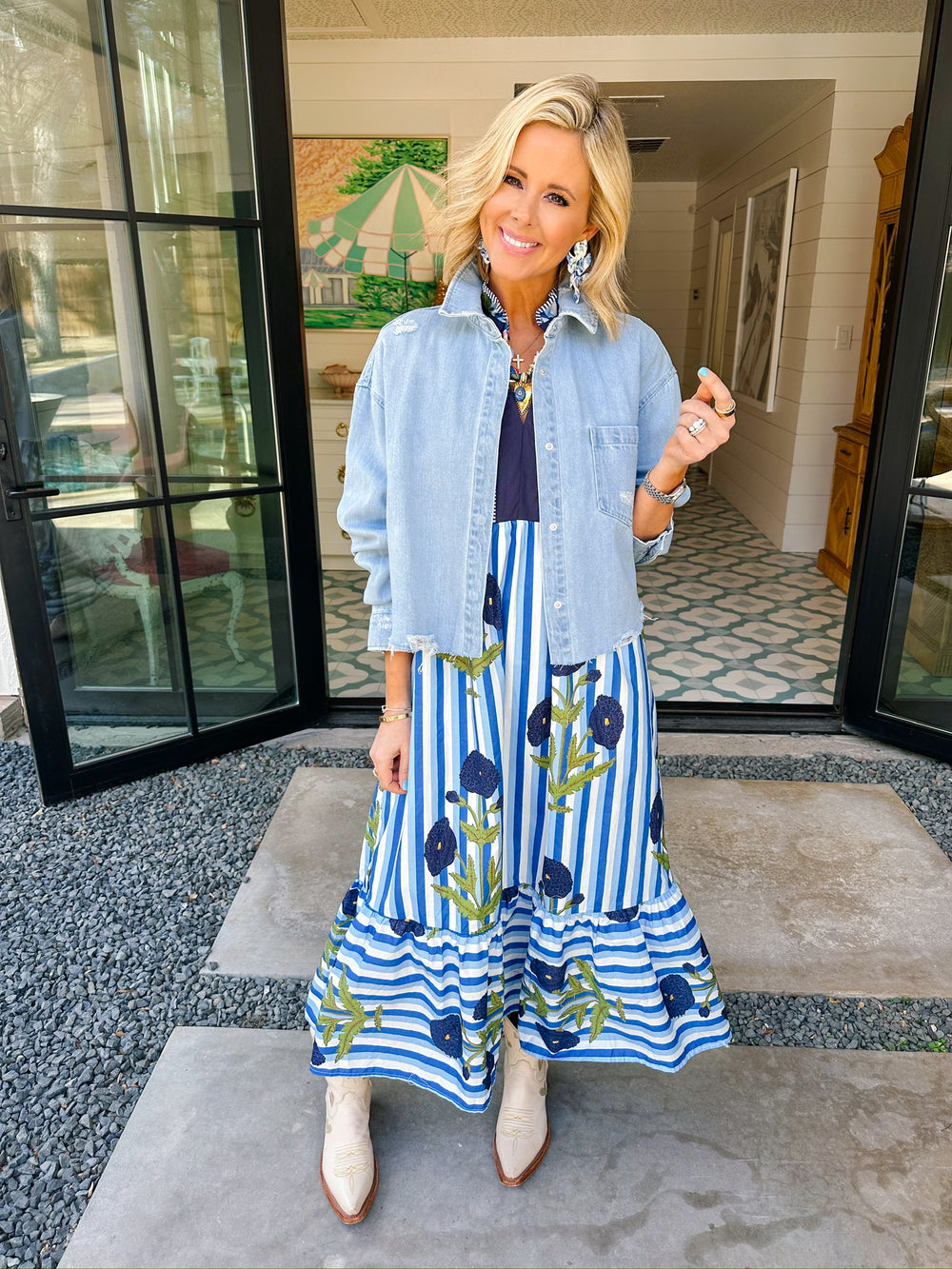 CAROLINE CROP DENIM SHIRT