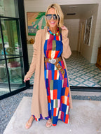 MARISSA COLORFUL COLORBLOCK MAXI DRESS