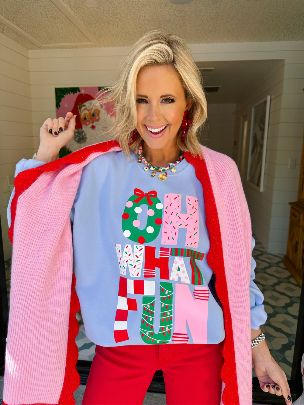 OH WHAT FUN SWEATSHIRT - BLUE