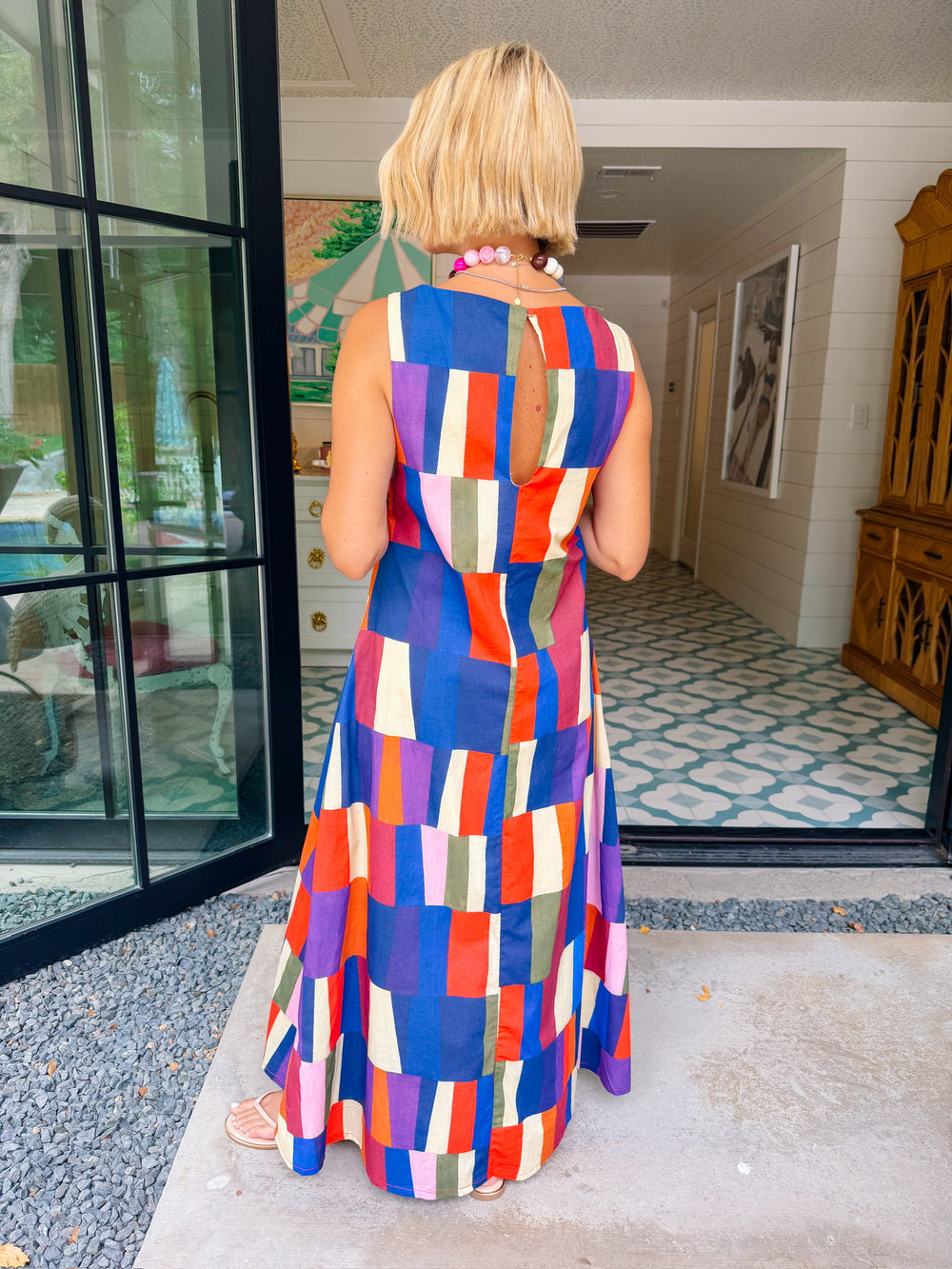 MARISSA COLORFUL COLORBLOCK MAXI DRESS