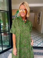 JUST MY STYLE BANDANA MIDI DRESS - OLIVE