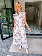 READY TO ROAM FREE HORSE MIDI SKIRT - CREAM