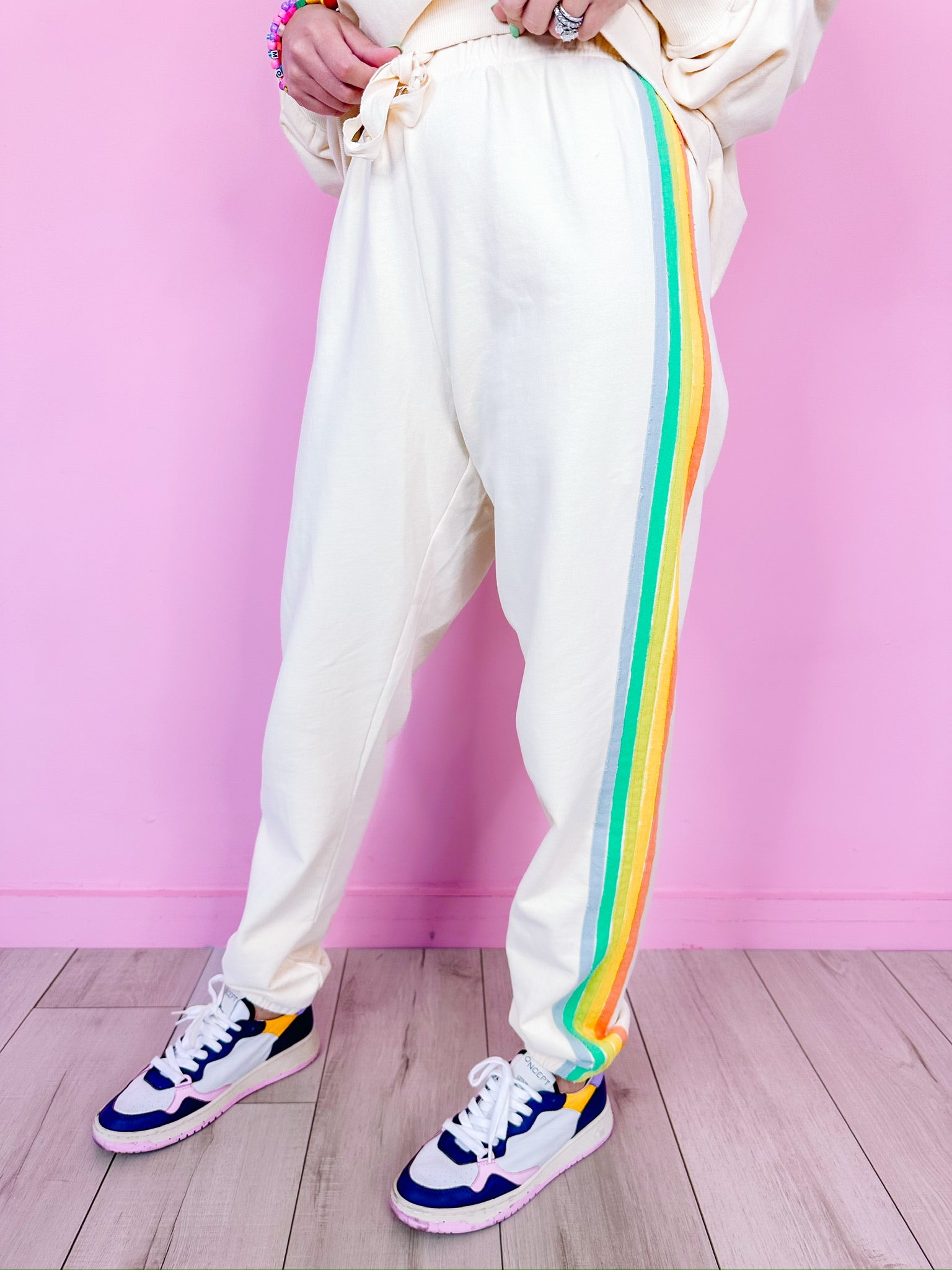 RAYS OF COLOR LOUNGE PANTS - CREAM