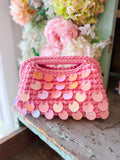 TROPEZ WOVEN SEQUIN BAG - LIGHT PINK