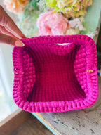TROPEZ WOVEN SEQUIN BAG - MAGENTA