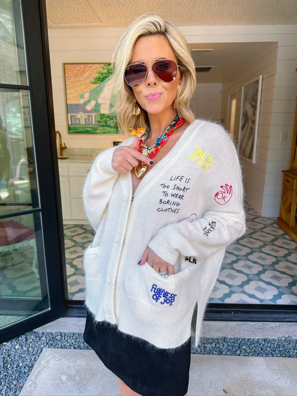 NOTES TO SELF CARDIGAN - CREAM