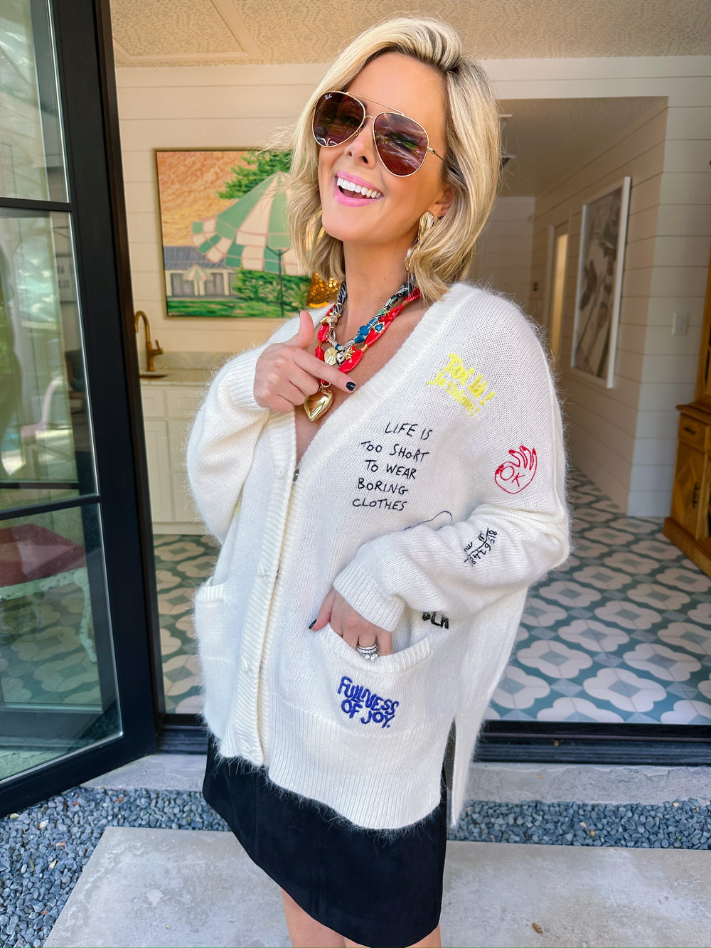 NOTES TO SELF CARDIGAN - CREAM