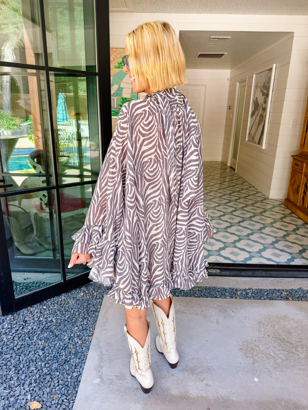 THE MOMENT IS YOURS ZEBRA LONG SLEEVE TOP