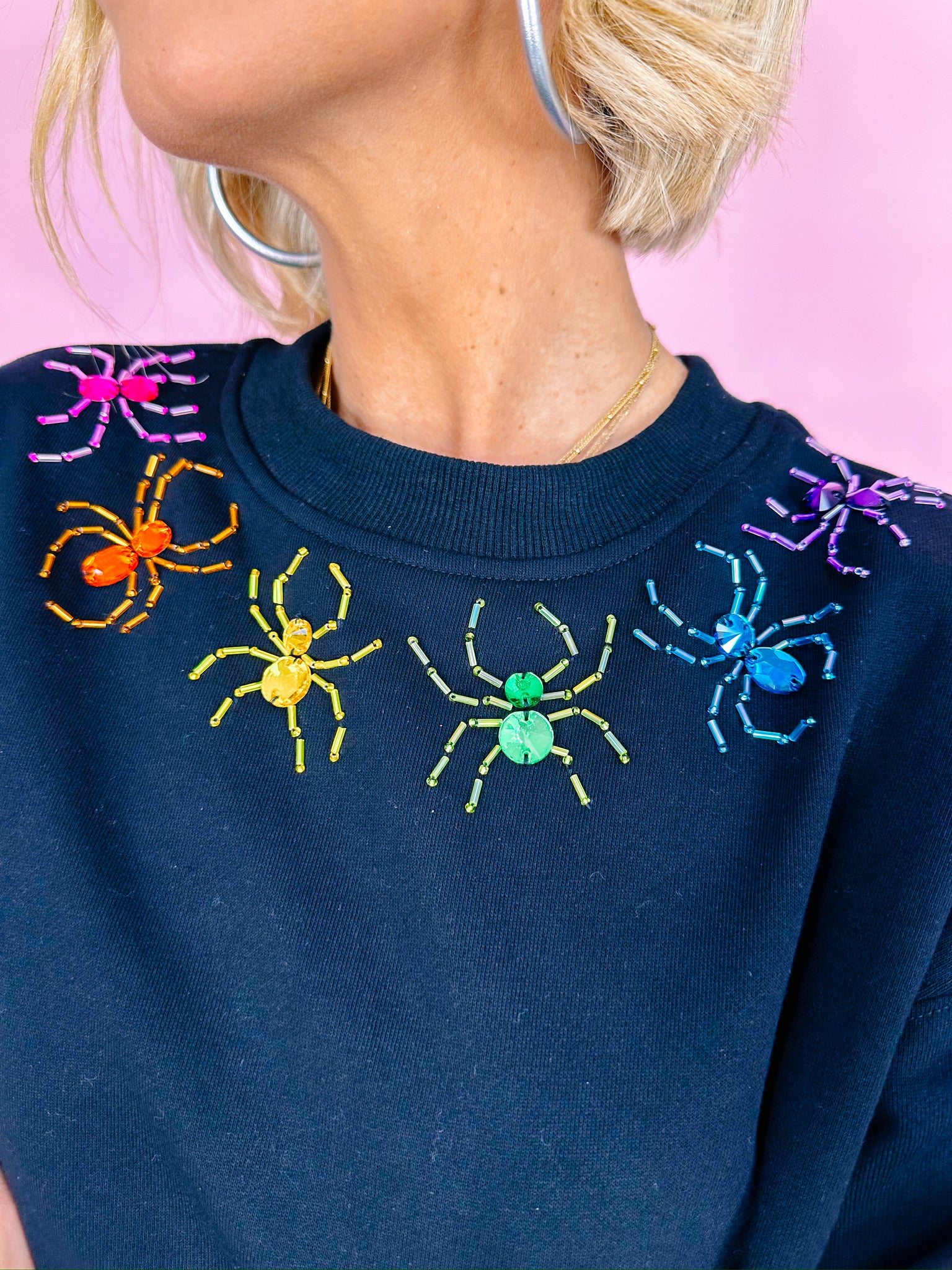 RAINBOW SPIDERS SWEATSHIRT - BLACK