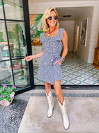 GIDDY FOR GINGHAM DAISY ROMPER - BLACK
